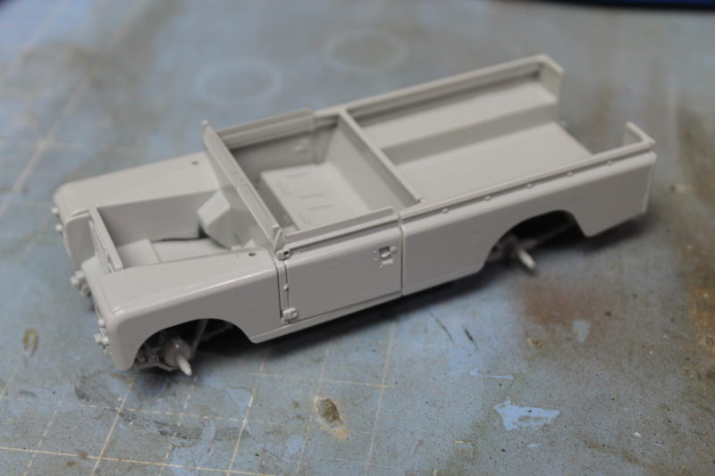 Rear Side Panels Fitted To The Land Rover Plastic Model Kit