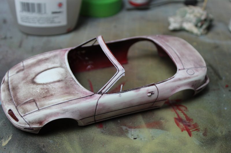The Tamiya Scale Model Mazda Completely Stripped Back And Ready For Fresh Primer