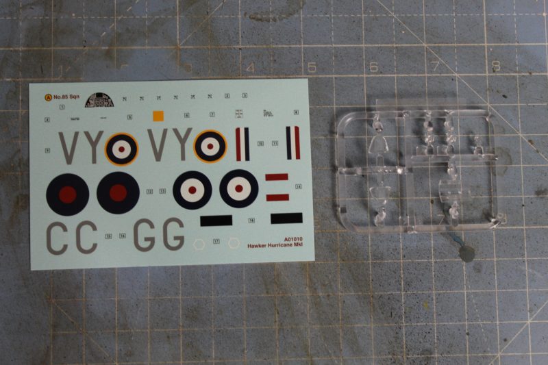 Decals And Clear Parts For The Airfix 172nd Hawker Hurricane Model