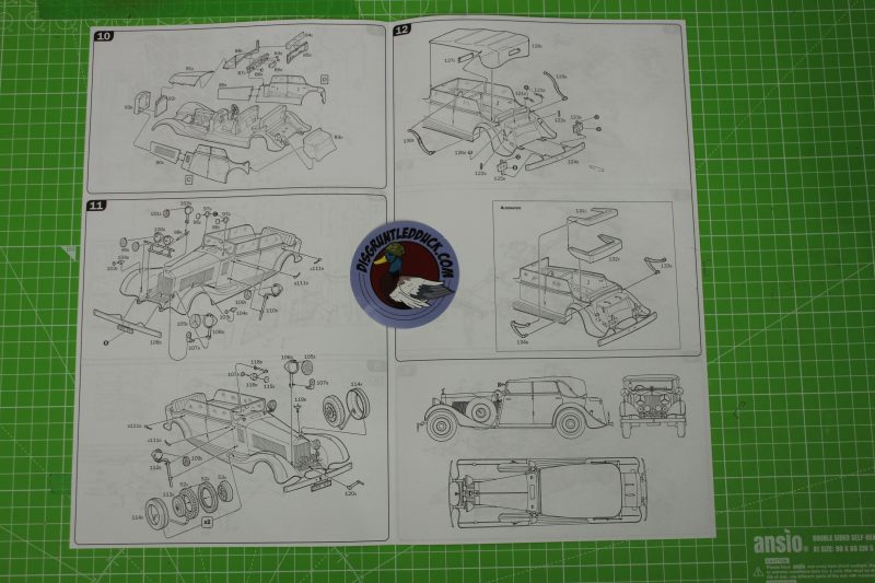 Italeri 124th Rolls Royce Phantom II Model Kit Instructions