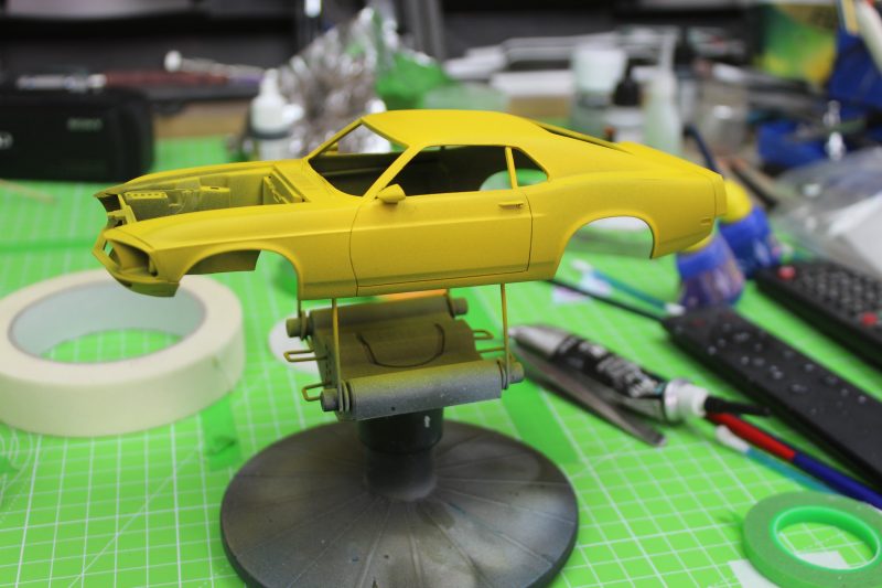 Yellow Coat On The Revell Mustang