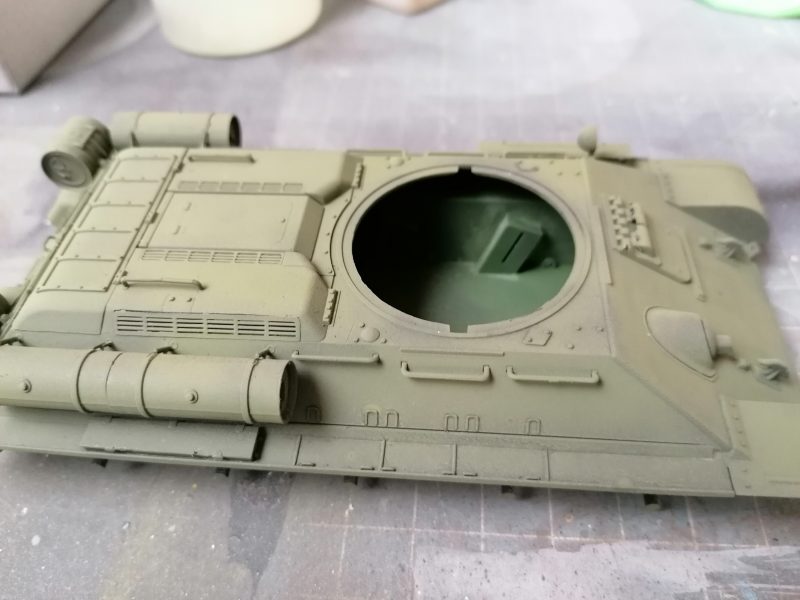 Close Up Of The Painted T-34 Hull, Now Ready For Some Varnish And Weathering