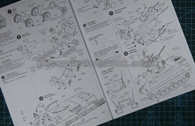 Instructions For The Tamiya 1/35th Flakpanzer Gepard Model Kit