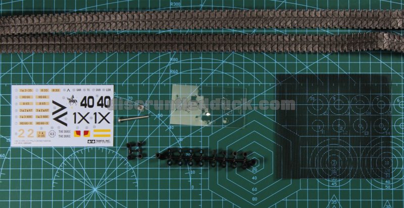 Decals, Clear Parts, Mesh, Poly Caps, And Tank Tracks For U.S. M1A1 Abrams Model Kit