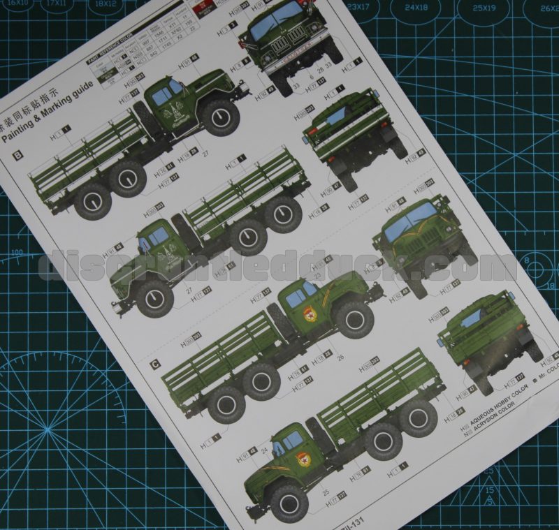 Painting Guide For The Trumpeter 1/35th Scale Zil-131 Russian Cargo Truck
