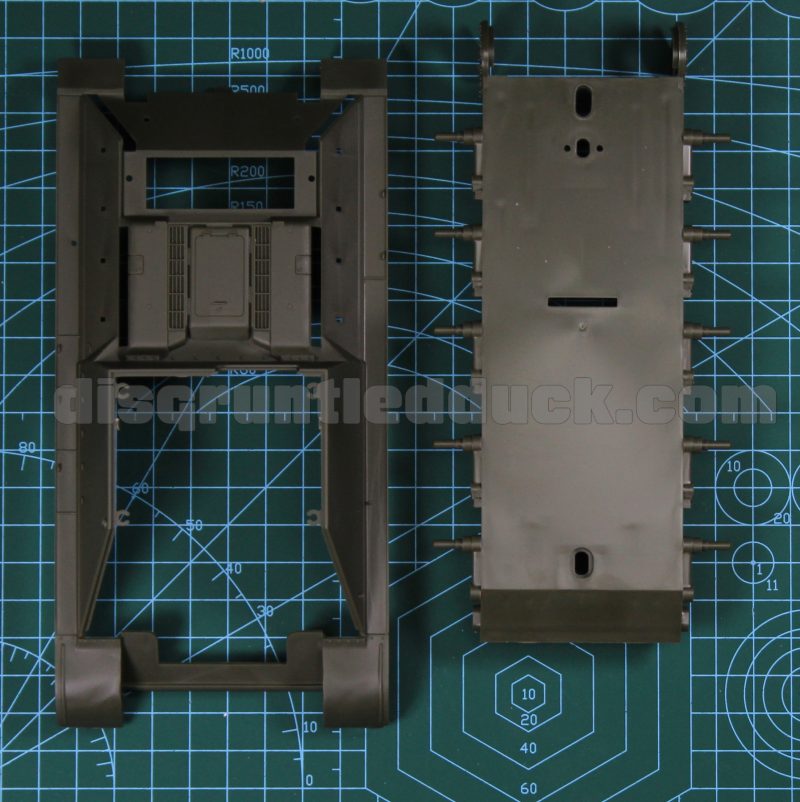 Upper And Lower Hull Of The 1/35th Tamiya SU-122 Model Kit