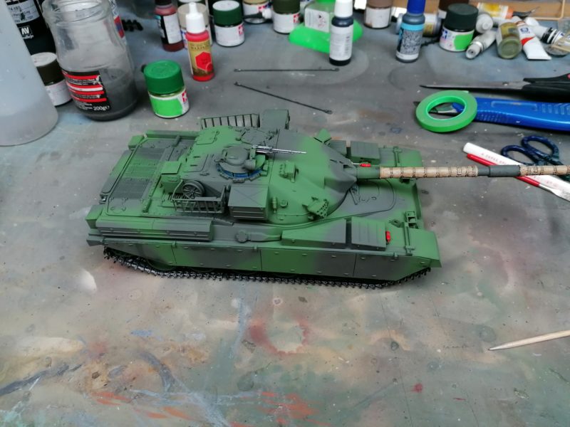 The 1/35th Scale Tamiya Chieftain Full Painted And Assembled Ready For The Next Stage