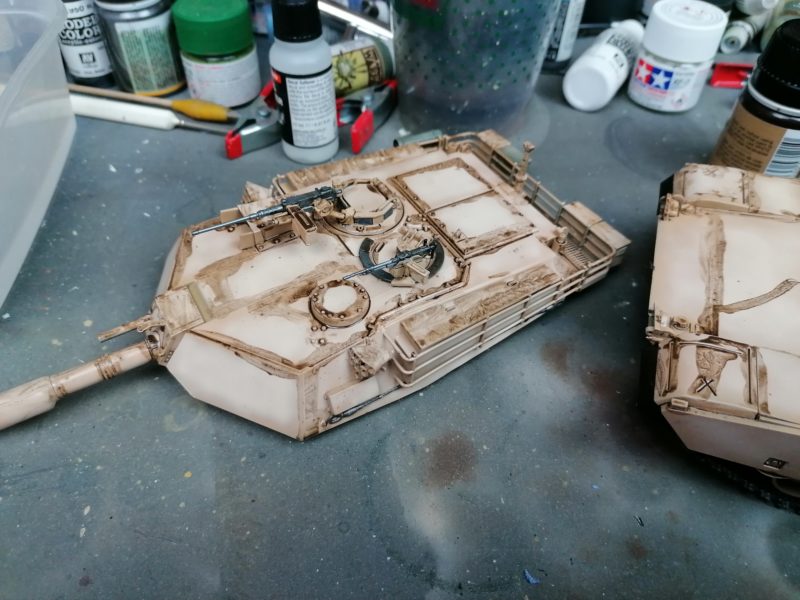The Enamel Wash On The Abrams Models Turret
