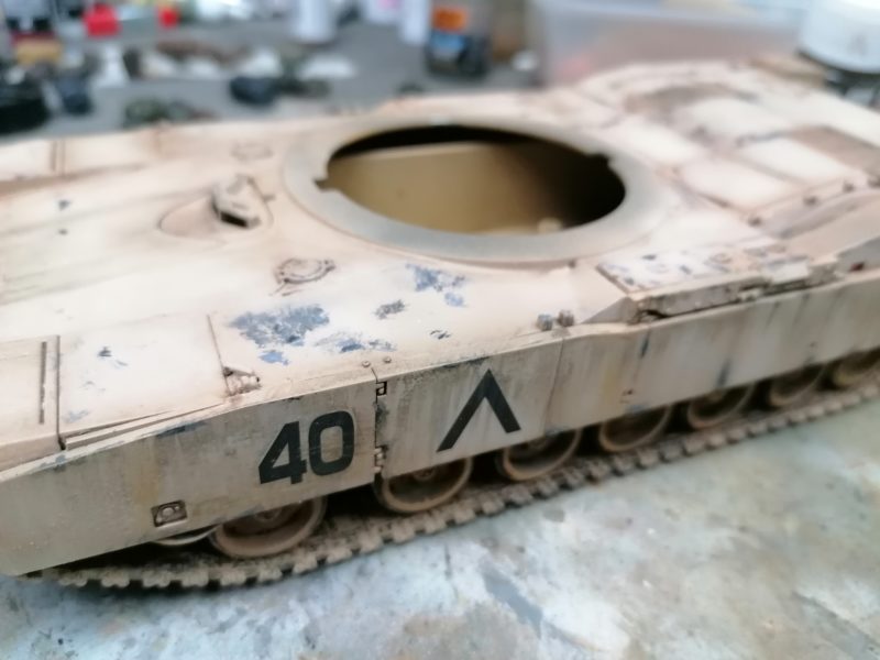 Now Some Chipping And Streaking On The Tamiya M1A1 Abrams Scale Model