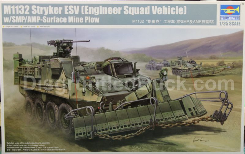 Trumpeter 1/35th M1132 Stryker ESV (Engineer Squad Vehicle) w/SMP/AMP-Surface Mine Plow Unboxing And Review Video
