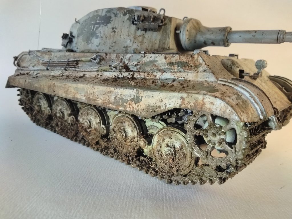 King Tiger Model Chipping Mud Splatter And Rust Effect Applied Over Winter Camouflage