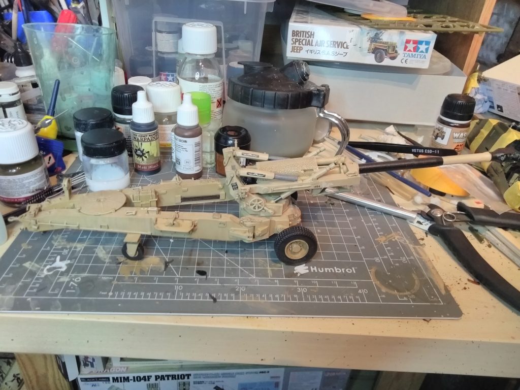 M198 Towed Howitzer Model Tyres And Rear Wheels Added