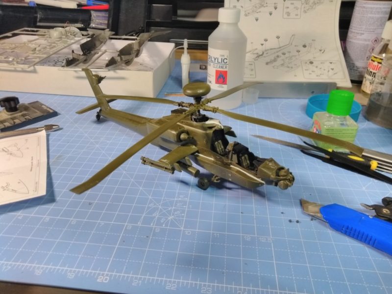 Longbow Apache Scale Model Test Fitting The Rotor Blades.