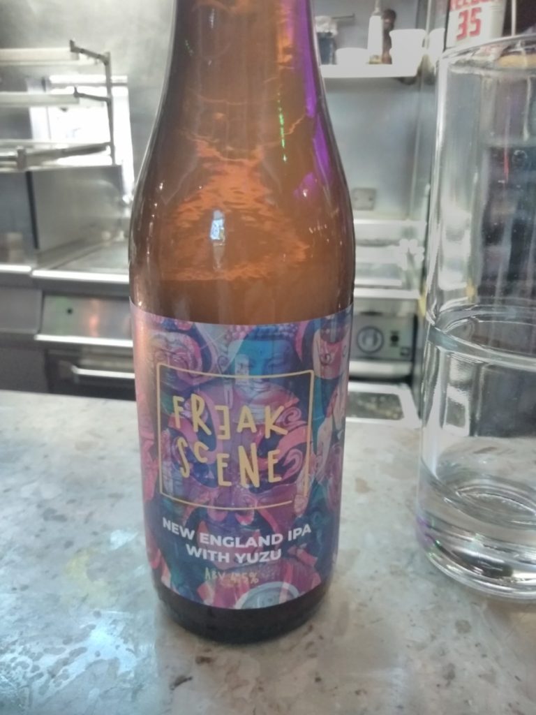Trying the own label IPA and freak scene restaurant in London
