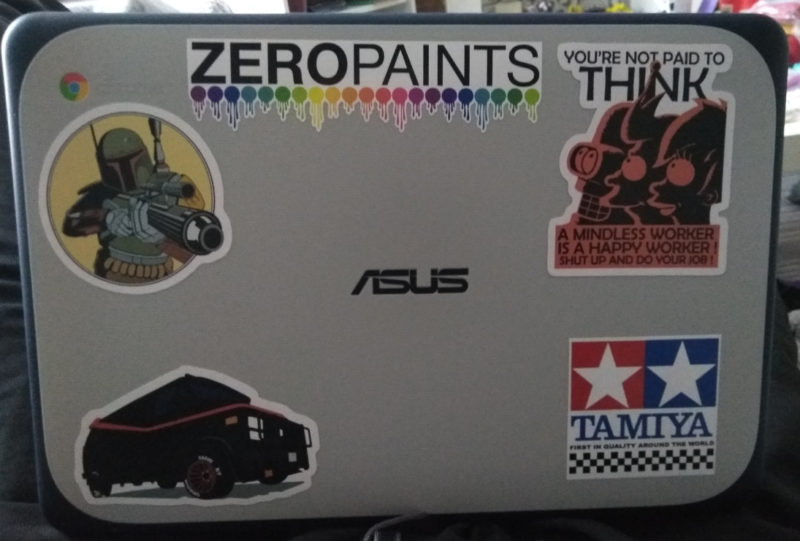 Put Some stickers on my chrome book to tell it apart from my girlfriends