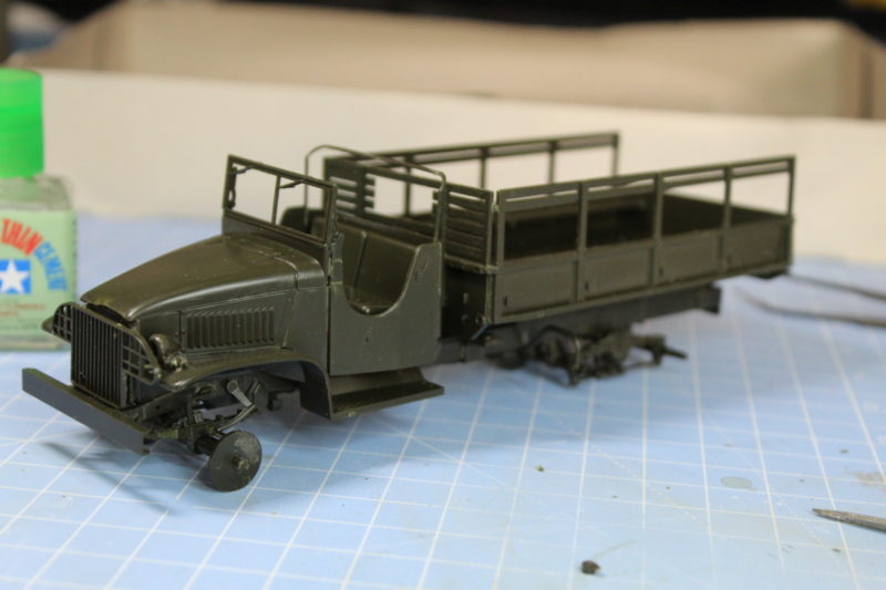 The scale model cargo truck is just about completed