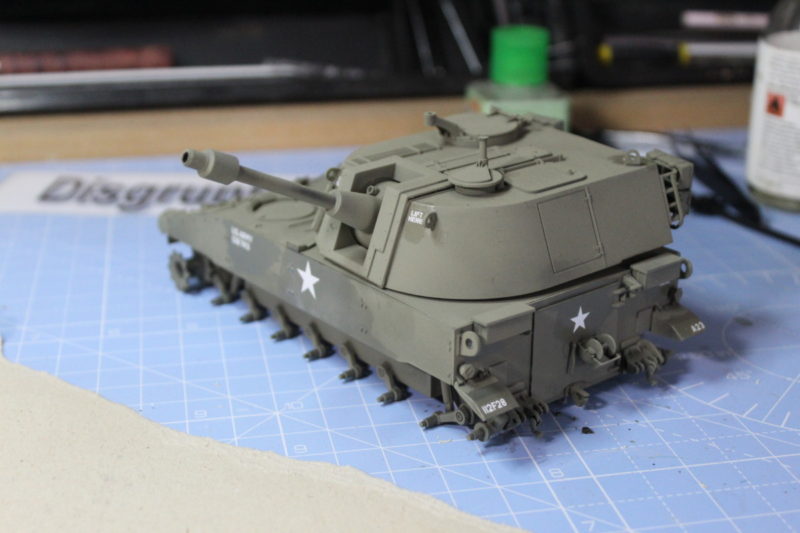 The decal have now been placed on the M108 scale model