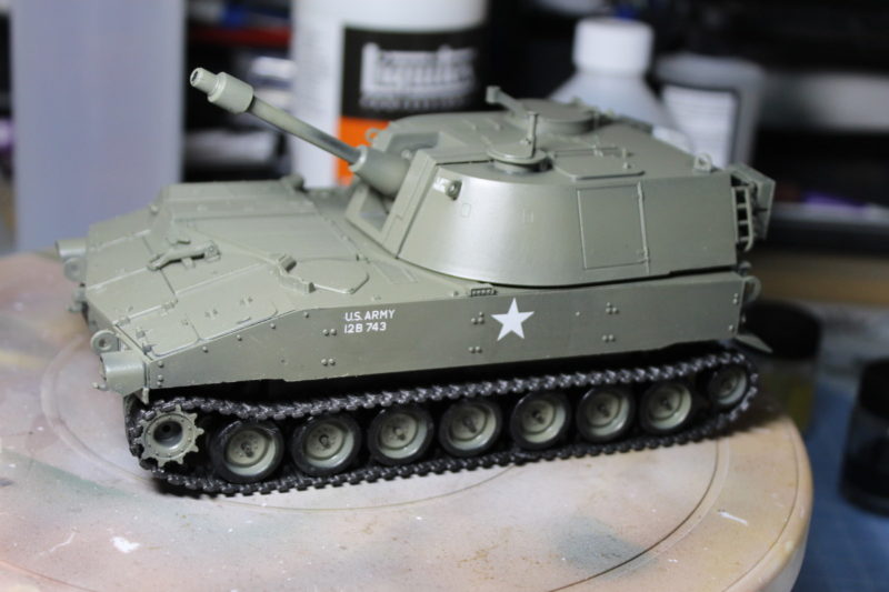 The scale Model 105mm M-108 Painted Up