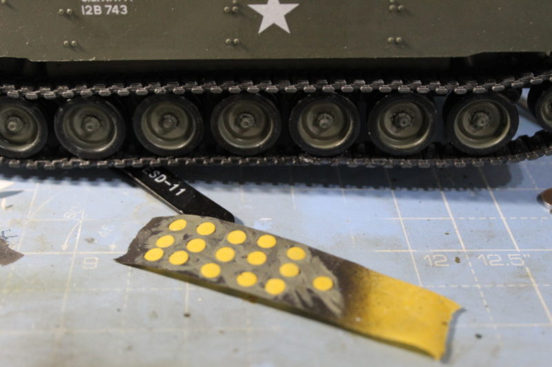The Wheel Nuts Have Been Painted And Fitted To The Scale Model M-108 Tank