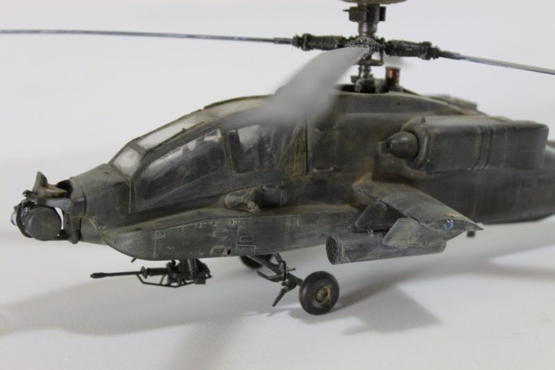 Close Up Of the Apache helicopter model from Academy