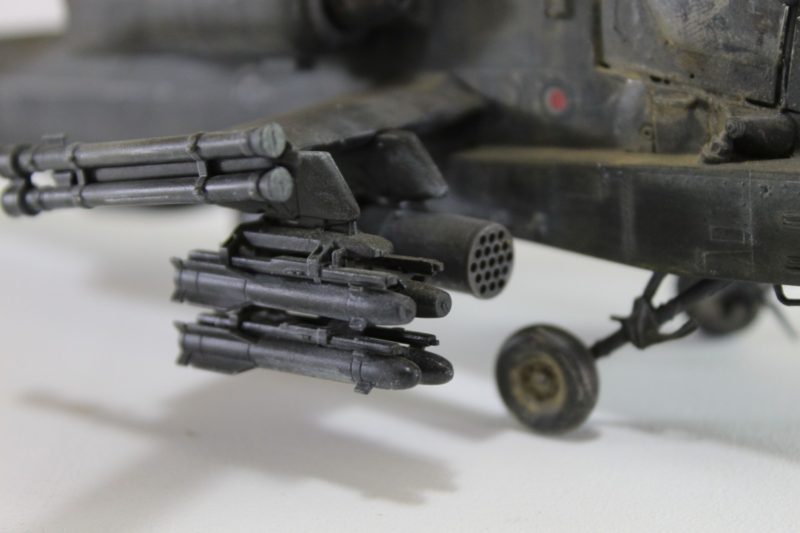 Close Up Of The Apache Helicopter Armaments. On The Academy Scale Model