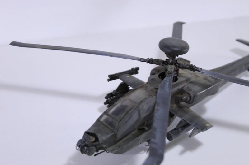 Academy Scale Model Apache Helicopter Viewed From Above.