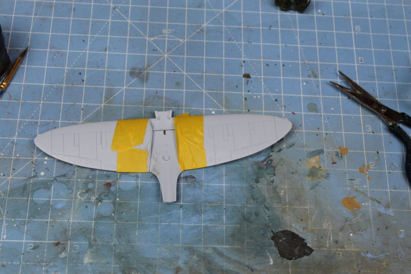 stuck together the wings on the airfix model spitfire