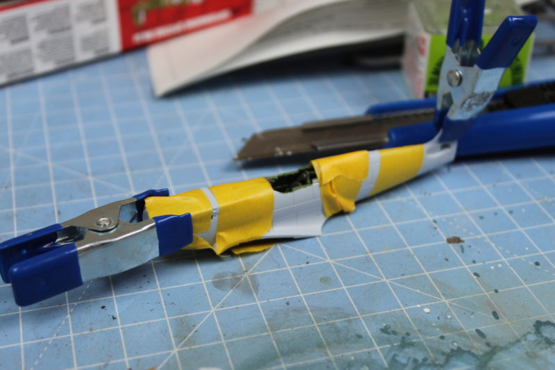 Sticking Together The Body Of The Airfix Spitfire Model