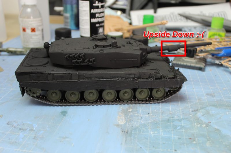 Fitted The Gun Barrel upside down on the leopard 2 135th scale model