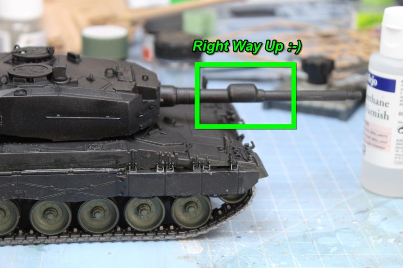 Gun Barrel Fitted Correctly On Scale Model Tank