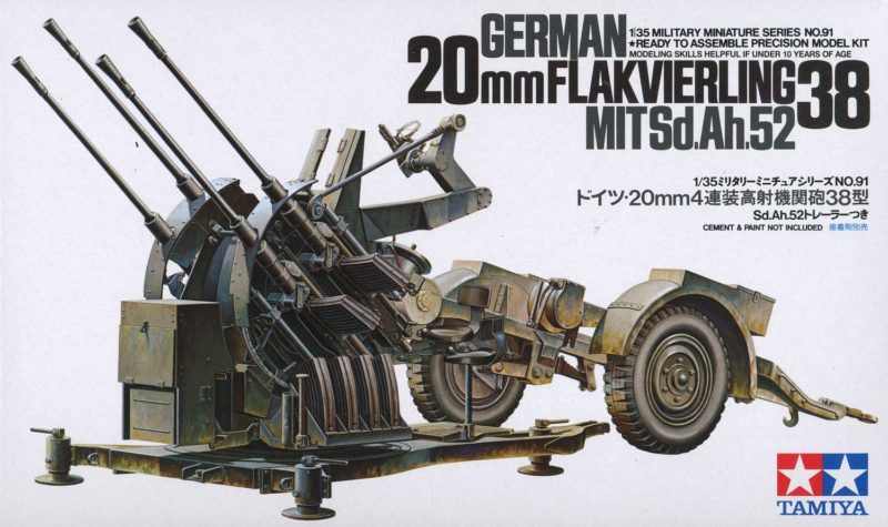 Tamiya German 2cm Flakvierling 38 135th Scale Model.