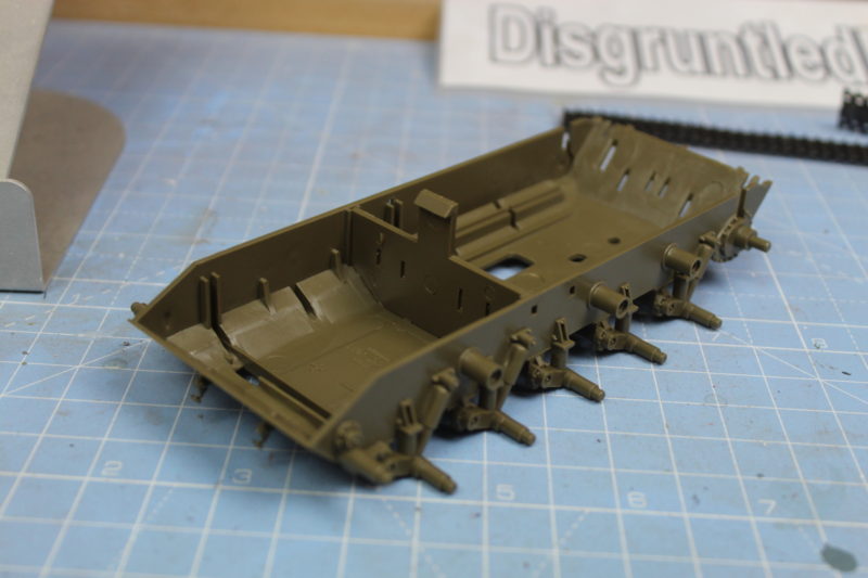 Attached The Parts To The Lower Hull Of The M41 Scale Model Tank