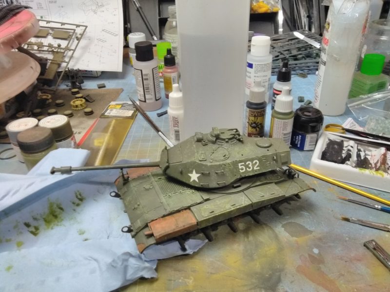 Weathering And Paint Chipping On The Walker Bulldog Scale Model Tank