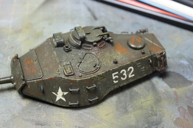 Chipping And Rust On The Scale Model M41 Tank Turret