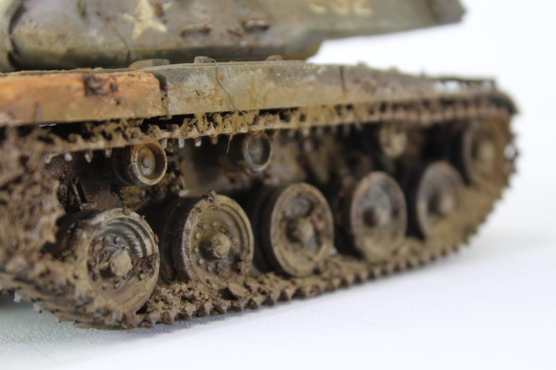 Muddy Tracks And Wheels On The M41 Model Tank