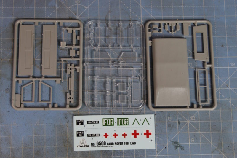 Italeri 135th Land Rover 109 LWB Sprues For The Canopy, Windows And Transfers