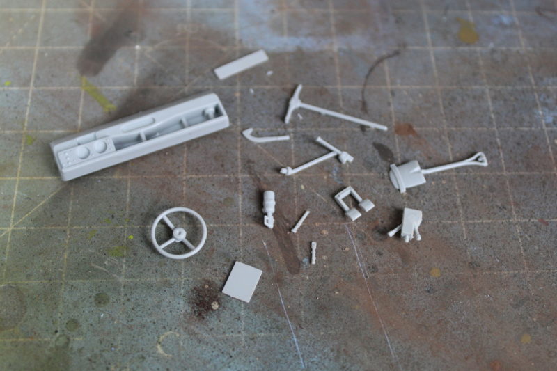 The Small Pieces For The Land Rover Model That Need Painting