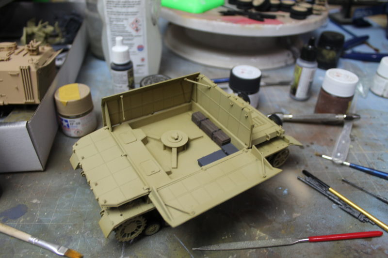 Fitting The Boxes On The Back Of The Tamiya Mobelwagen Model