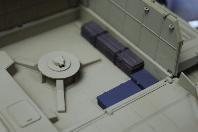 Close Up Of The Boxes In The Back Of The Scale Model