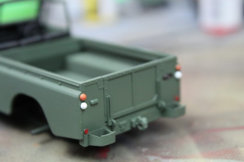 Rear Lights Painted On The Army Land Rover Model