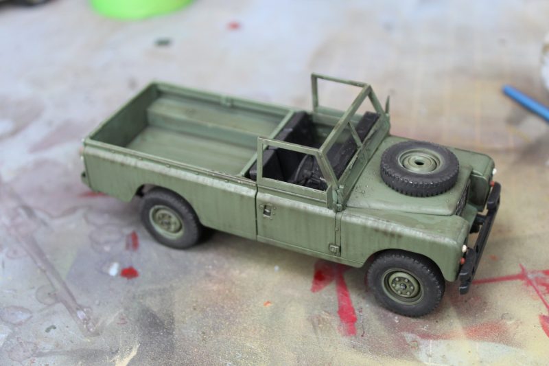 Wash Applied To The Scale Model Land Rover