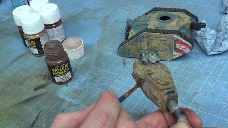 Applying Pigments To The Gun Turret