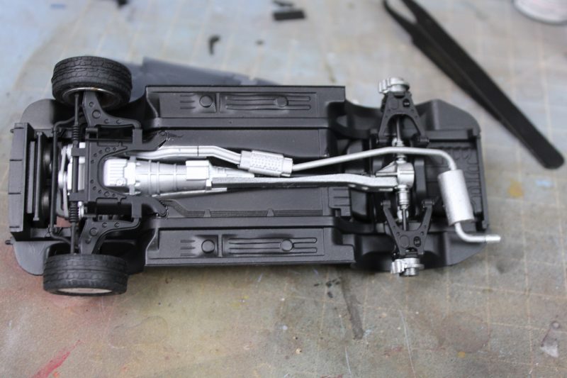 Exhaust Fitted To The Underneath Of The Tamiya Eunos Roadster Model