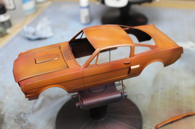 The Mustang Sprayed With Some Rust Colours And A Coat Of Gloss Varnish