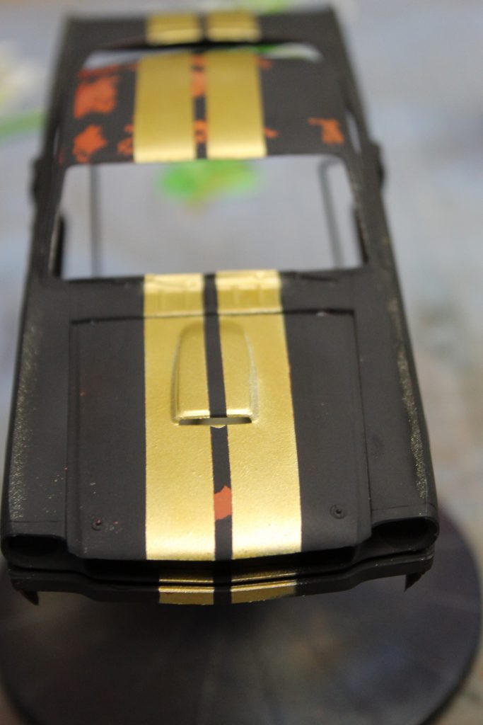 Gold Stripes On The 1966 Scale Model Mustang.