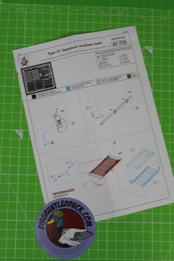 Instructions For Eduard Photo Etch Parts For The Tamiya Japanese Type 97 Tank