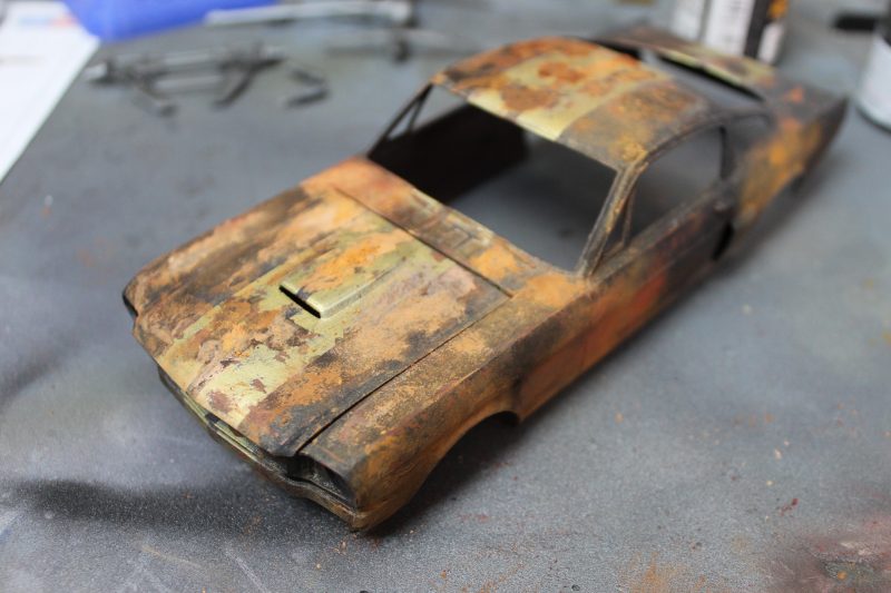 Added some powdered rust pigment to the monogram mustang scale model car