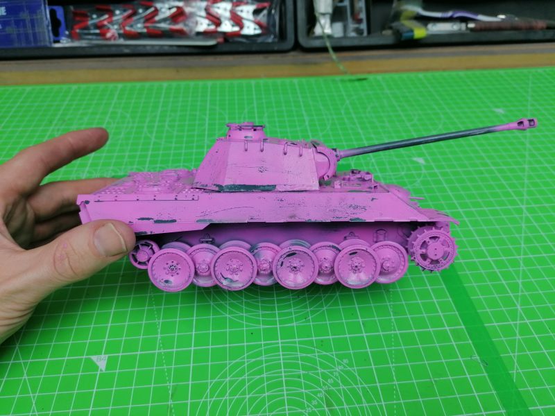 The Panther After Some Chipping, Revealing The German Grey Beneath The Pink