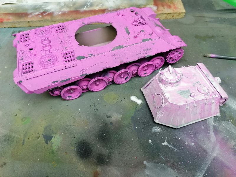 White Wash On The Pink Panther Scale Model Tank